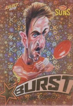 2018 Select Footy Stars - Starburst Caricatures Orange #SP29 Michael Barlow Front